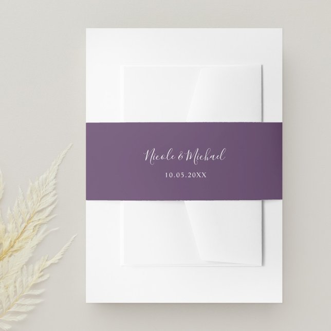 Bandeau De Faire-part Mariage personnalisé pourpre (Créateur téléchargé)