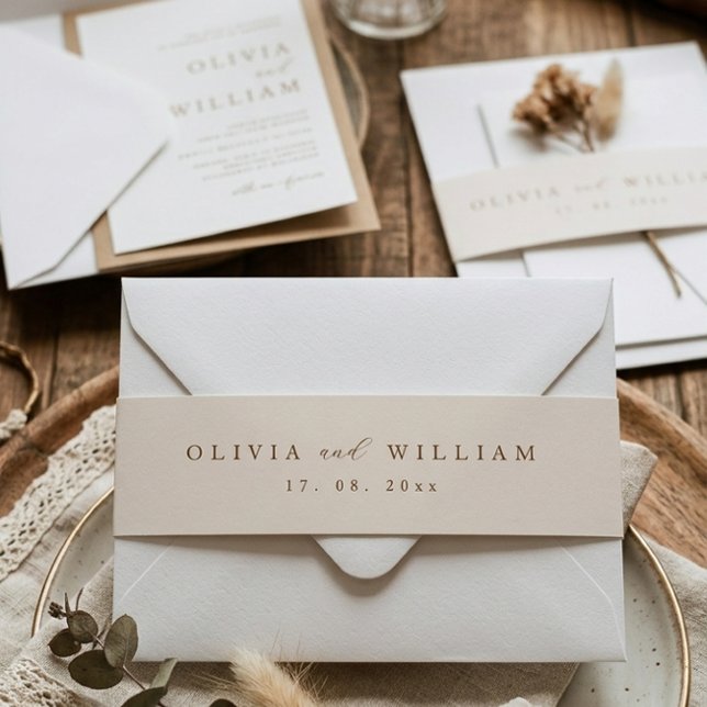 Bandeau De Faire-part Mariage Personnalisé Script Moderne Rustique  (Créateur téléchargé)