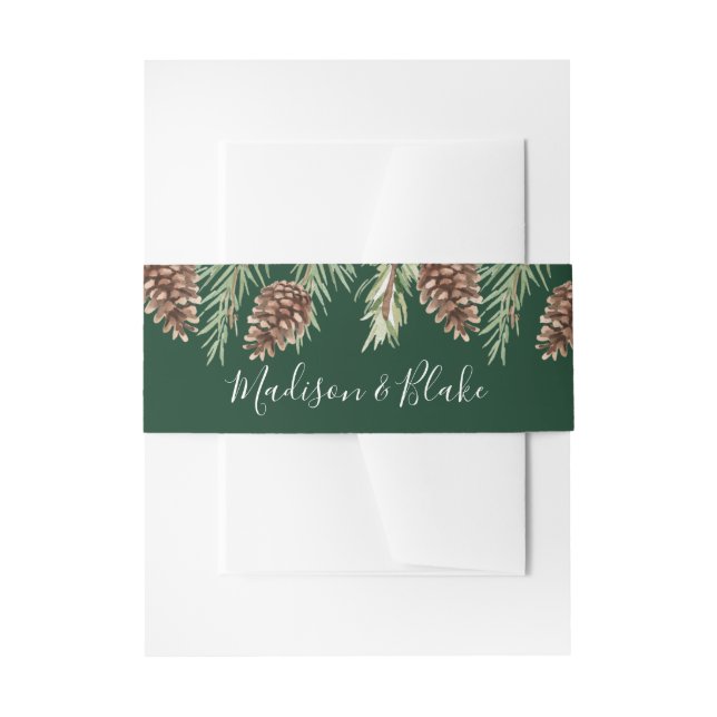 Bandeau De Faire-part Mariage Pinecone d'hiver (Devant example)