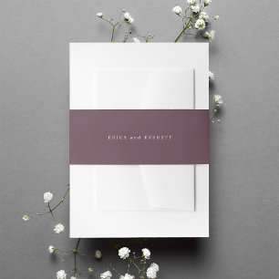 Bandeau De Faire-part Mariage pourpre de prune d'aubergine solide