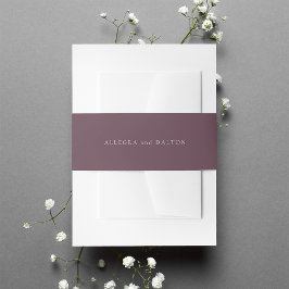 Bandeau De Faire-part Mariage pourpre de prune d'aubergine solide