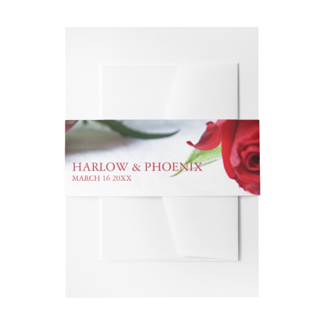 Bandeau De Faire-part Mariage romantique de Roses rouges (Devant example)