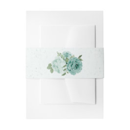 Bandeau De Faire-part mariage romantique fleurs bleues verdure