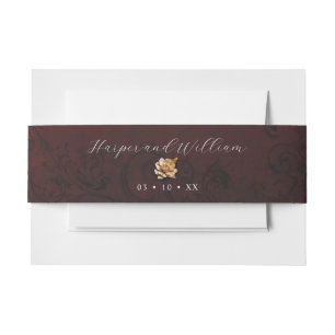 Bandeau De Faire-part Mariage rose or ornemental