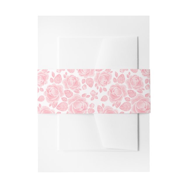 Bandeau De Faire-part Mariage Rose rose pâle (Devant example)