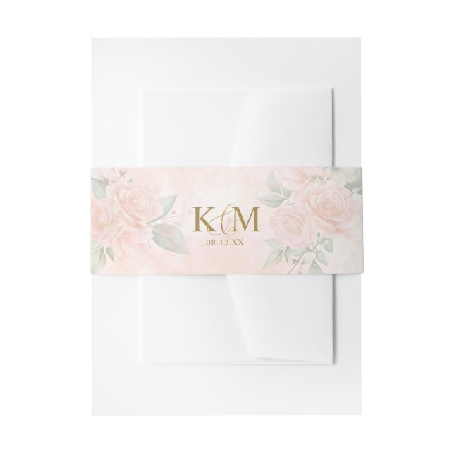 Bandeau De Faire-part Mariage Rose souple ID828 (Devant example)