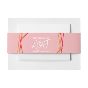 Bandeau De Faire-part Mariage rouge rose rose pâle du lever du soleil