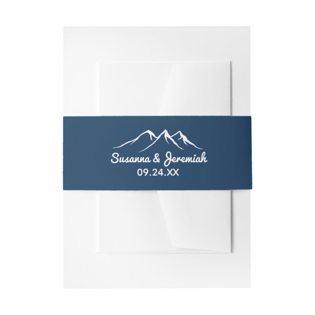 Bandeau De Faire-part Mariage Rustique Blue White Mountain (Devant example)