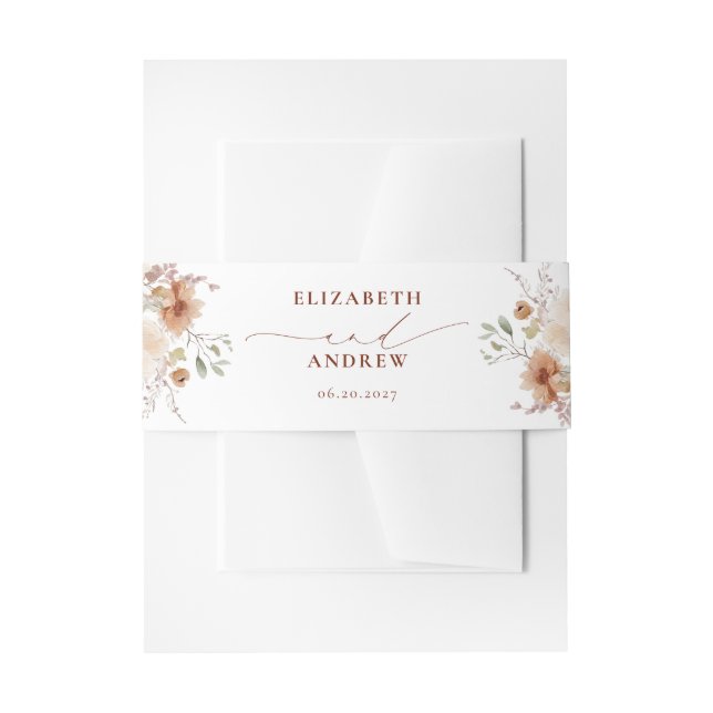 Bandeau De Faire-part Mariage Rustique Boho Garden Flowers (Devant example)