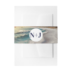 Bandeau De Faire-part Mariage rustique de plage au coucher du soleil par