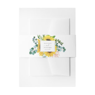 Bandeau De Faire-part Mariage rustique de tournesol Eucalyptus