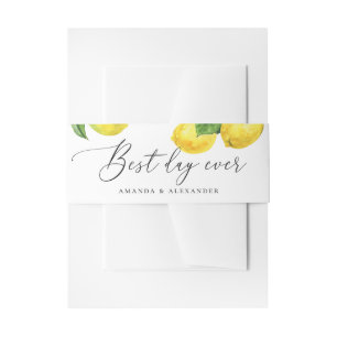 Bandeau De Faire-part Mariage rustique Lemon Grove Citrus aquarelle