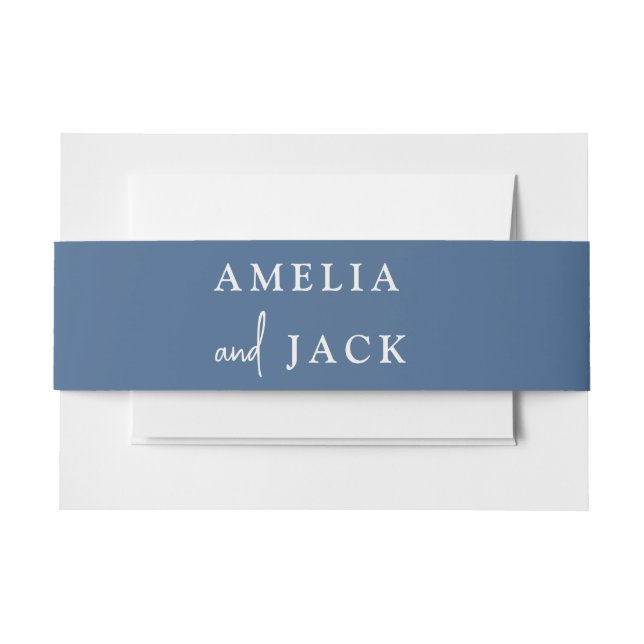 Bandeau De Faire-part Mariage Simple Blue Couples (Devant Example)