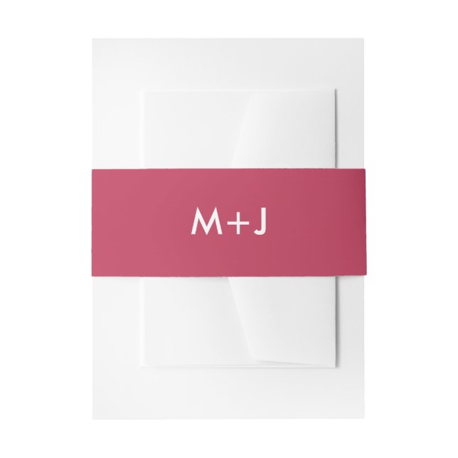 Bandeau De Faire-part Mariage simple de monogramme magenta simple (Devant example)