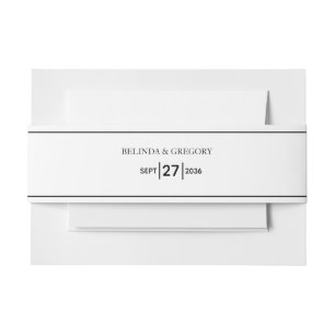 Bandeau De Faire-part Mariage simple minimaliste noir et blanc