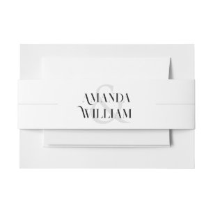 Bandeau De Faire-part Mariage simple noir et blanc