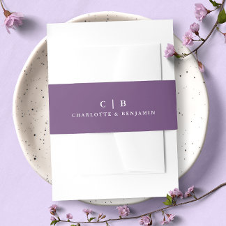 Bandeau De Faire-part Mariage simple violet Wisteria