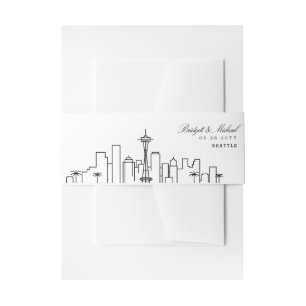 Bandeau De Faire-part Mariage Skyline Seattle  