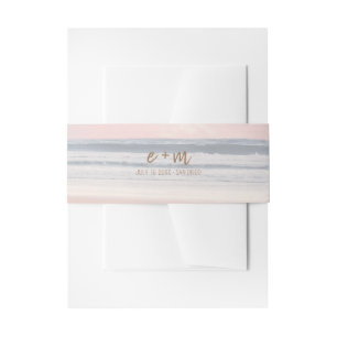 Bandeau De Faire-part Mariage sur la plage au coucher du soleil Mariag