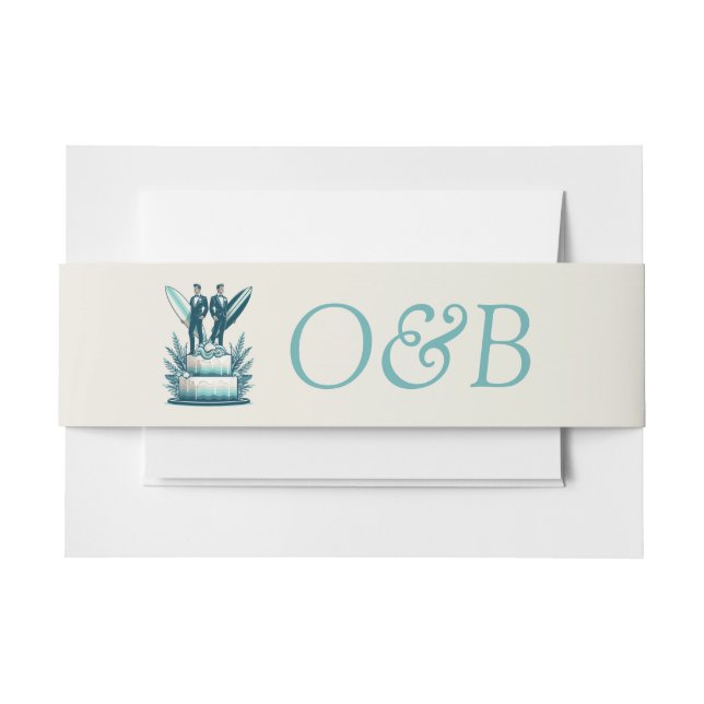 Bandeau De Faire-part Mariage surf Grooms (Devant Example)