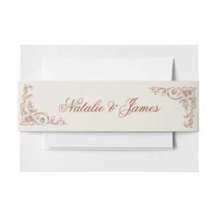 Bandeau De Faire-part Mariage Tendance Argent Ancien Orange Brûlé Vintag