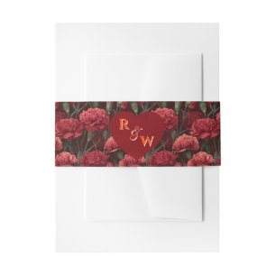 Bandeau De Faire-part Mariage Traditionnel Rouge Luxueux Carnation