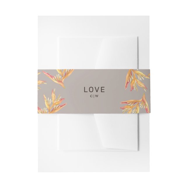 Bandeau De Faire-part Mariage Tropical Beach Taupe (Devant example)