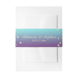 Bandeau De Faire-part Mariage Turquoise et violet Ombre