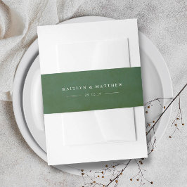 Bandeau De Faire-part Mariage vert aquarelle