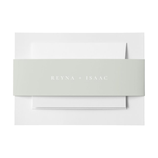 Bandeau De Faire-part Mariage vert argent massif (Devant Example)