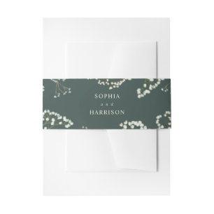 Bandeau De Faire-part Mariage vert Gypsophila Emerald