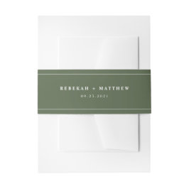 Bandeau De Faire-part Mariage vert olive moderne