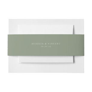 Bandeau De Faire-part Mariage vert Solid Sage