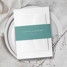 Bandeau De Faire-part Mariage vert Turquoise simple et moderne