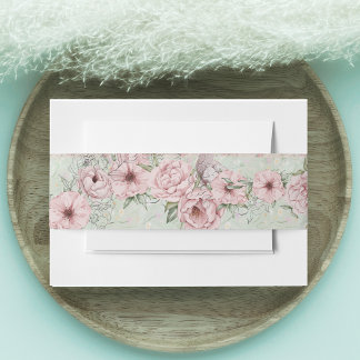 Bandeau De Faire-part Mariage vintage Mint Peony