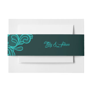 Bandeau De Faire-part Mariage Vintage Turquoise - Paysage