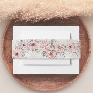 Bandeau De Faire-part Mariage vintage White Champagne Peony