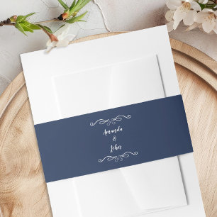 Bandeau De Faire-part Mariages élégants Calligraphie romantique Marine B