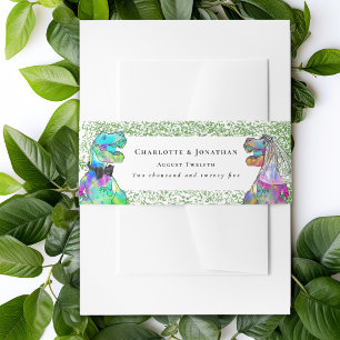 Bandeau De Faire-part Mariés Dinosaures Personnalisés Cérémonie de Maria