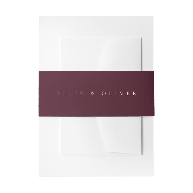 Bandeau De Faire-part Maroon Burgundy & White Wedding Modern (Devant example)