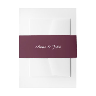 Bandeau De Faire-part Marsala Burgundy Belly Bands