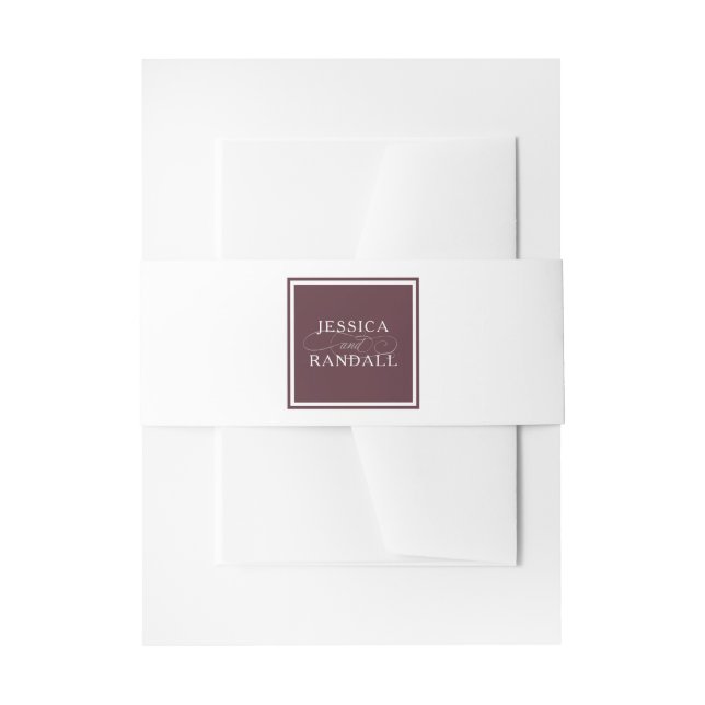 Bandeau De Faire-part Marsala Burgundy Red Classic Mariage d'élégance (Devant example)