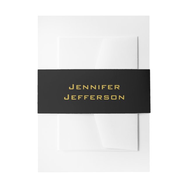 Bandeau De Faire-part Metallic Gold & Black Professional Modern Elegant (Devant example)