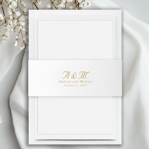 Bandeau De Faire-part Minimal, Élégant, Monogramme Invitation Bande vent