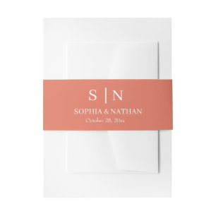 Bandeau De Faire-part Minimal et chic   Terracotta et Mariage blanc