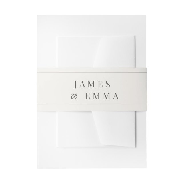 Bandeau De Faire-part Minimalist Botanical Wedding | Warm White (Devant example)