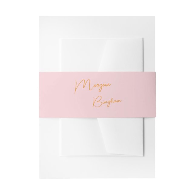 Bandeau De Faire-part Minimalist monogram script pink (Devant example)