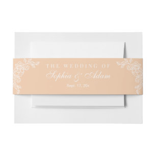 Bandeau De Faire-part Minimaliste Élégant Peach Invitation Bande de vent