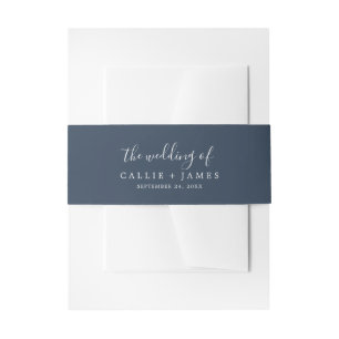 Bandeau De Faire-part Minimaliste moderne Marine Bleu Invitation Bande d