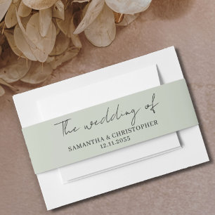 Bandeau De Faire-part Minimaliste Sage Green Mariage du ventre d'invitat